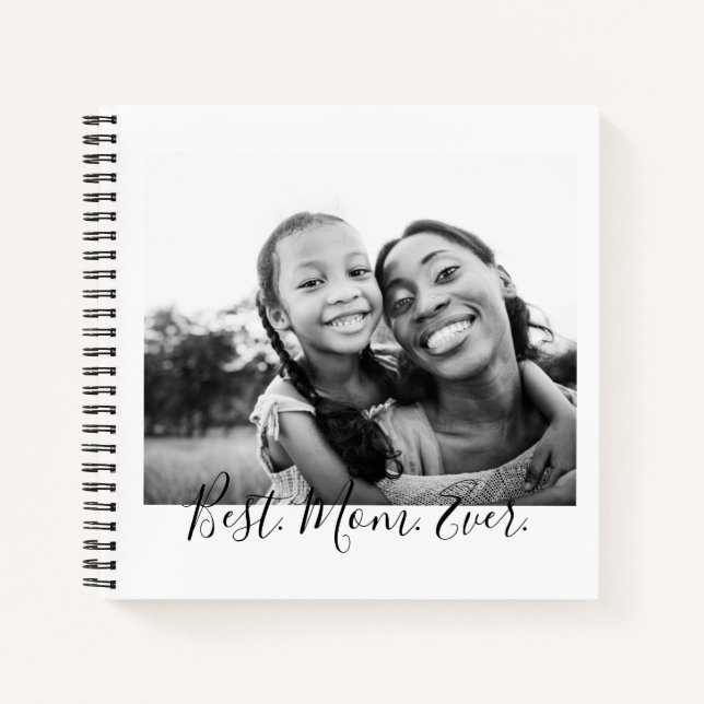 Mother's Day Mom Love Elegant Photo Personalized Notebook (Front)