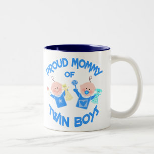Mother's Day Mom of Twin Boys Two-Tone Coffee Mug
