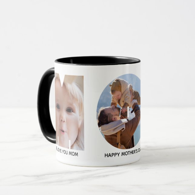 Mother's Day MOM Photo Collage  Mug (Front Left)