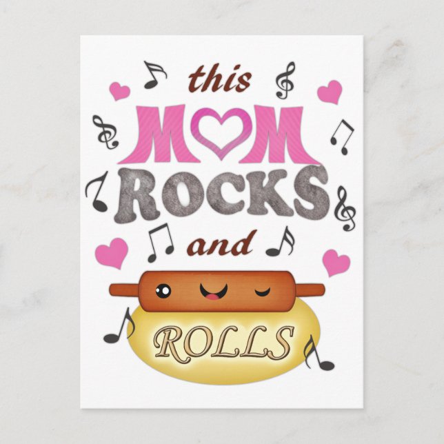 Mother's Day / Mom Rock & Bake Postcard (Front)