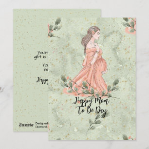 Mother's Day Mom-to-be Green Holiday Card