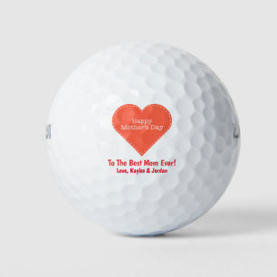 Mother's Day Mom World's Best Ever Cute Heart Golf Balls