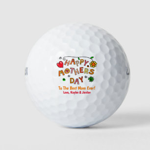 Mother's Day Mom World's Best Ever Cute Love Golf Balls