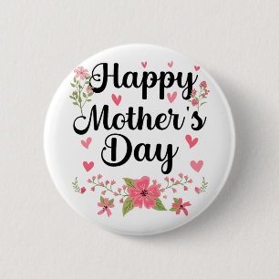 Mother's Day Mommy Cute Floral Women For Mom Grand 2 Inch Round Button