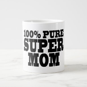 Mothers Day & Moms Birthdays : 100% Pure Super Mom Large Coffee Mug
