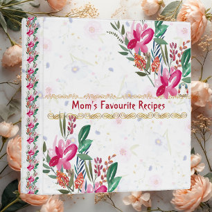 Mothers Day Moms Favourite Recipes Pink Flora Albu Binder