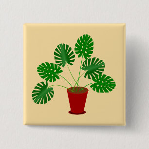 Mothers Day Monstera Plant 2 Inch Square Button