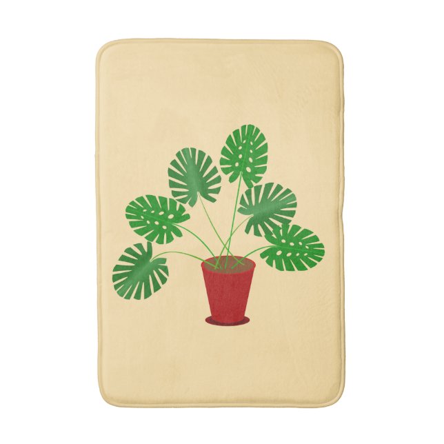 Mothers Day Monstera Plant Bath Mat (Front Vertical)