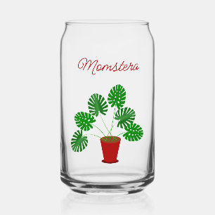 Mothers Day Monstera Plant Custom Name Can Glass