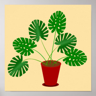 Mothers Day Monstera Plant Poster