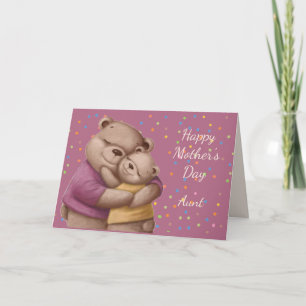 Mother's Day Mother Aunt Cute Bear Hugs Card