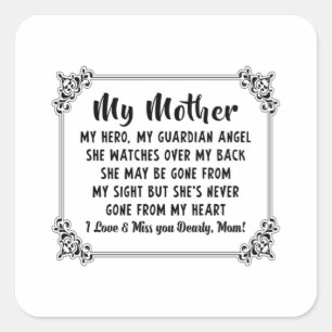 Mother's Day Mother Mummy Mothers Mom Gift Idea Square Sticker