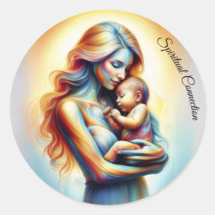Mother's Day motherhood love soft pastel aura Classic Round Sticker