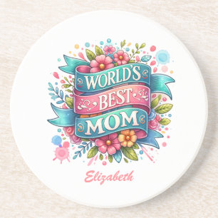 Mother's Day Nature Lovers Floral Personalized Coaster