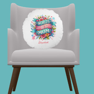 Mother's Day Nature Lovers Floral Personalized Round Pillow