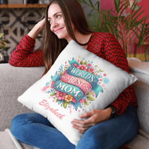Mother's Day Nature Lovers Floral Personalized  Throw Pillow