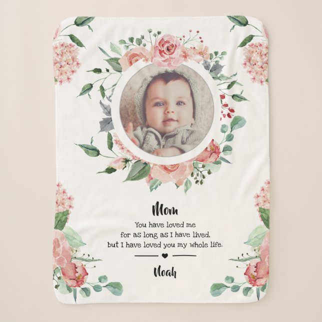 Mother's Day New Baby to Mom from Kids Sherpa Blanket (Front)