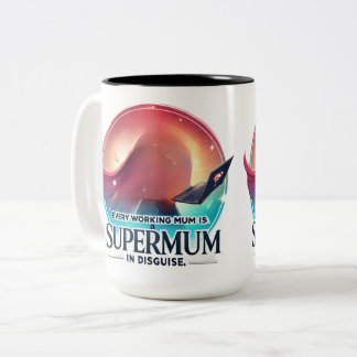 Mother's Day office gift Supermum AI art Two-Tone Coffee Mug