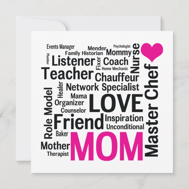 Mother's Day or Birthday for a Wonderful Mom Invitation (Back)