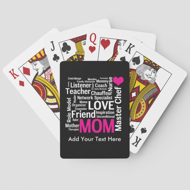 Mother's Day or Birthday for a Wonderful Mom Playing Cards (Back)