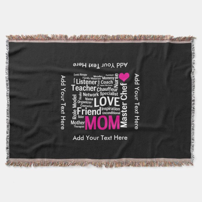 Mother's Day or Birthday for a Wonderful Mom Throw Blanket (Front)