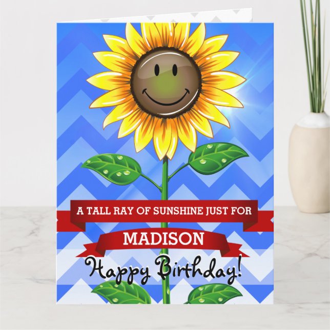 Mother's Day or Birthday Sunflower Custom Big Card (Front)