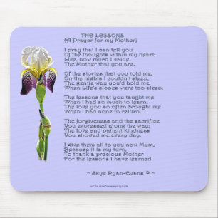 MOTHER'S DAY or MOTHERS' BIRTHDAY Iris & Poem Mouse Pad