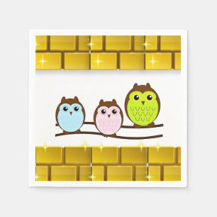 Mother's Day Paper Napkins Owl