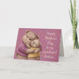 Mother's Day Partner Cute Bear Hugs Card