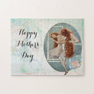 Mother's Day Pastel Rose Bouquet Looking Mirror Jigsaw Puzzle
