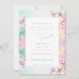 Mother's Day Pastel Watercolor Floral Brunch Invitation