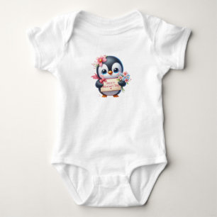 Mother's Day Penguin Baby Bodysuit