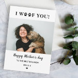 mother's day pet dog mom photo cute heart holiday card<br><div class="desc">minimalist cute card for the dog mother on mother's day featuring a sweet and funny message and a personalized photo</div>