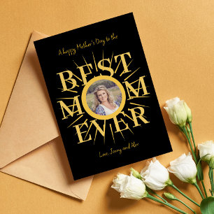 Mother's Day photo best mom ever typography card