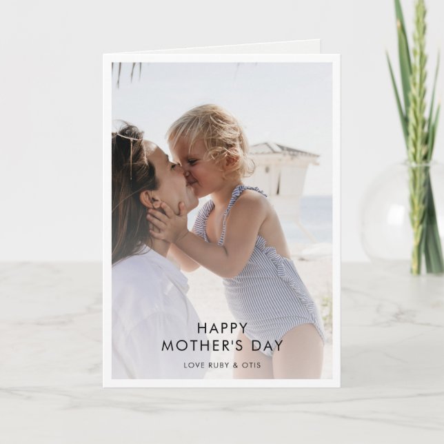 Mother's Day | Photo Best Mom Modern Minimalist Card (Front)