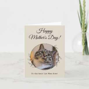 Mother's Day Photo Cat Mom World's Best Ever Pet  Card