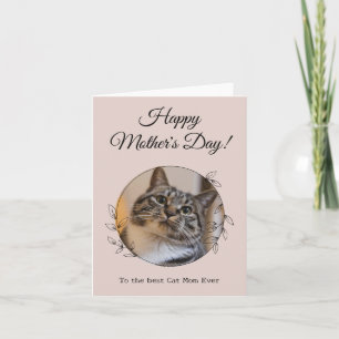 Mother's Day Photo Cat Mom World's Best Ever Pet  Card