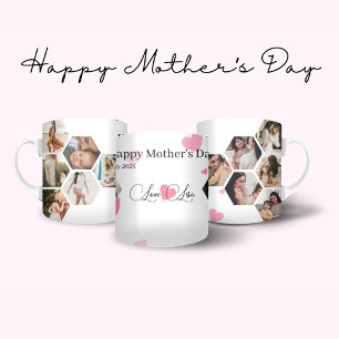 Mother's Day Photo Collage 12 Photos & Custom text Two-Tone Coffee Mug