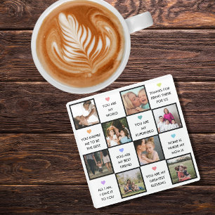 Mothers Day Photo Collage With Best Mom Quotes Glass Coaster