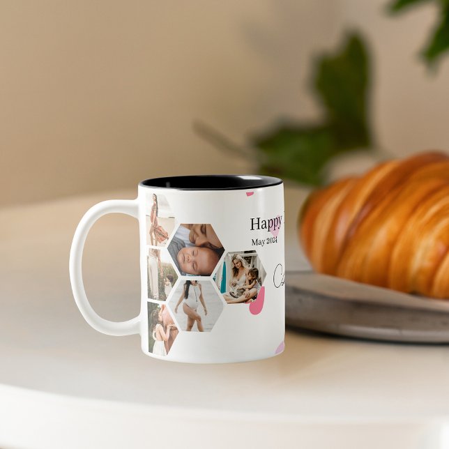 Mother's day Photo Collage with Custom Text Large Coffee Mug (Creator Uploaded)