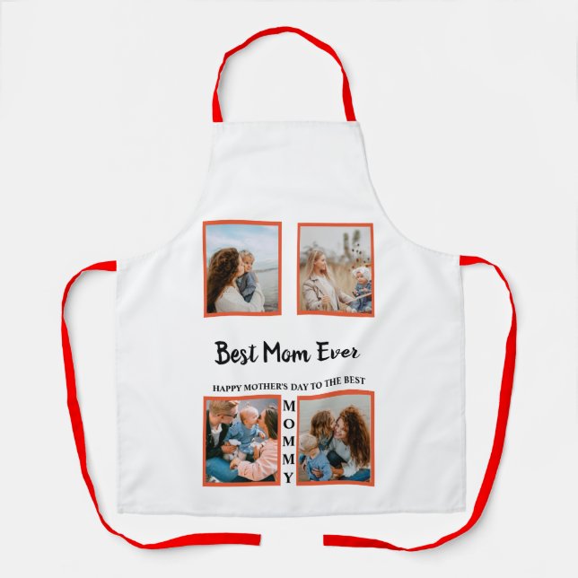 Mother's day photo display collage for mom apron (Front)