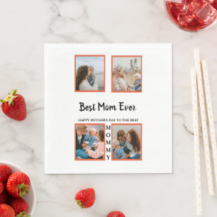 Mother's day photo display collage for mom napkin