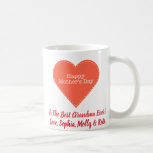 Mother's Day Photo Grandma Best Ever Cute Heart Coffee Mug