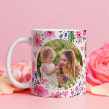 Mothers Day Photo Keepsake Watercolor Florals Pink