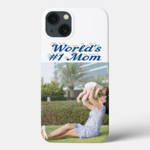 Mothers Day Photo sea blue text iPhone Case