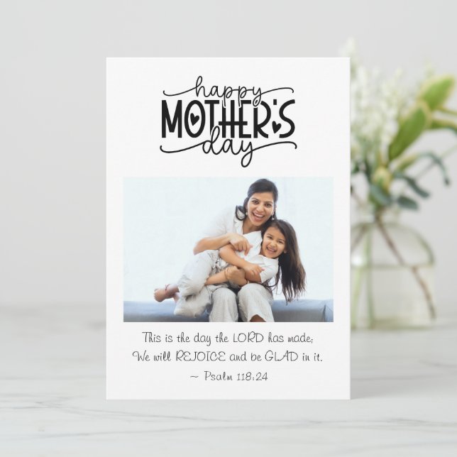 Mother's Day Photo This is the Day Christian Bible Holiday Card (Standing Front)