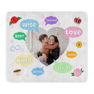 Mothers Day Photo Word Clouds Best Mom Mother Cutting Board