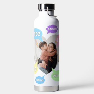 Mothers Day Photo Word Clouds Best Mom Mother Water Bottle