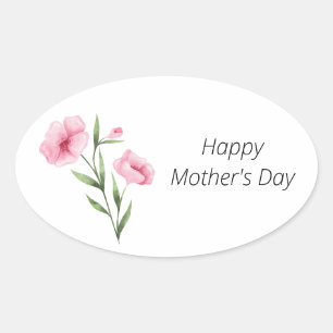 Mother's Day Pink Floral Sticker