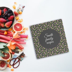 Mother's day pink pattern grey recipe organizer binder